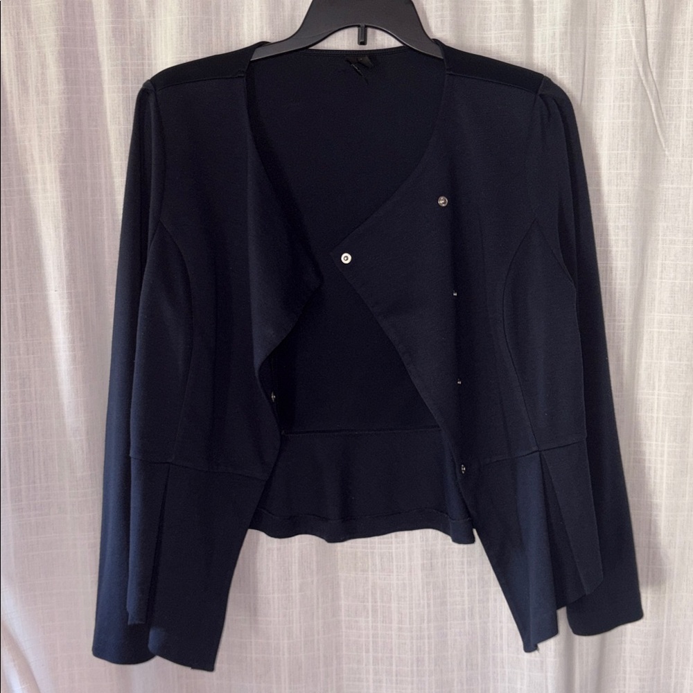 Classic Navy Peplum Women's Blazer